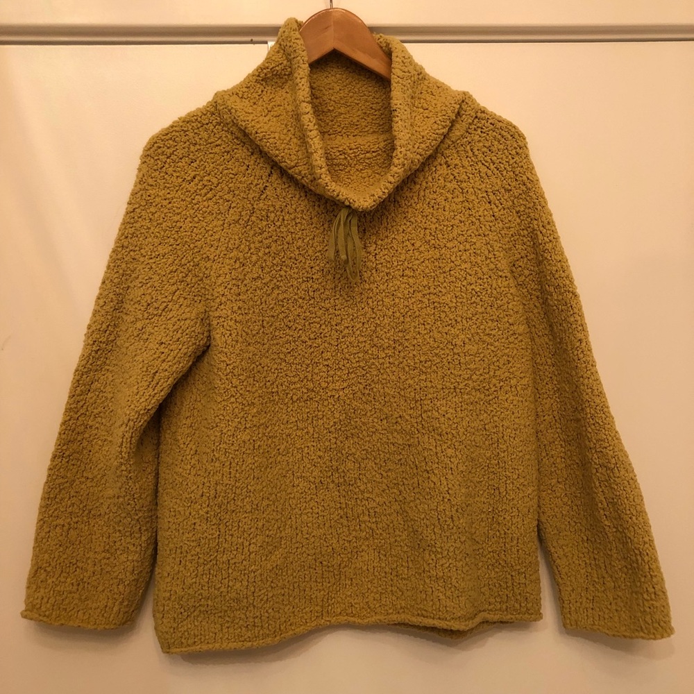 J.Jill super soft funnel neck sweater in mustard
